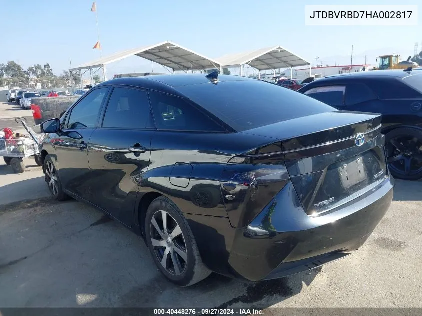 2017 Toyota Mirai VIN: JTDBVRBD7HA002817 Lot: 40448276