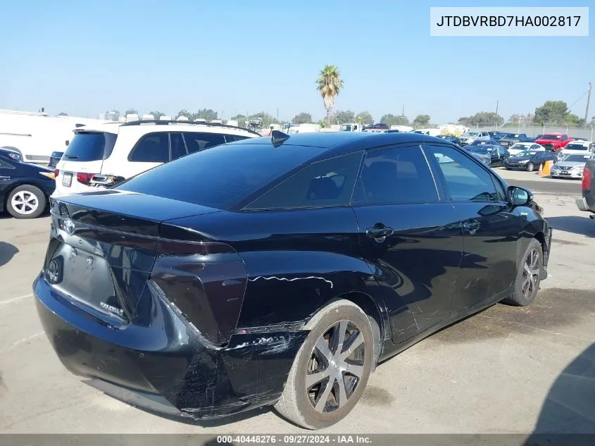 2017 Toyota Mirai VIN: JTDBVRBD7HA002817 Lot: 40448276