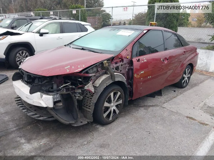 2017 Toyota Mirai VIN: JTDBVRBD3HA001776 Lot: 40532002