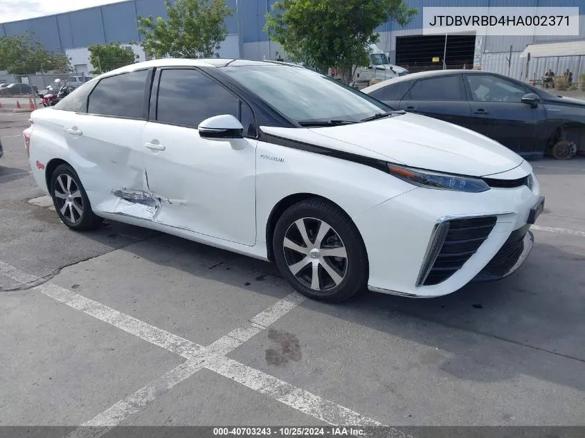 2017 Toyota Mirai VIN: JTDBVRBD4HA002371 Lot: 40703243