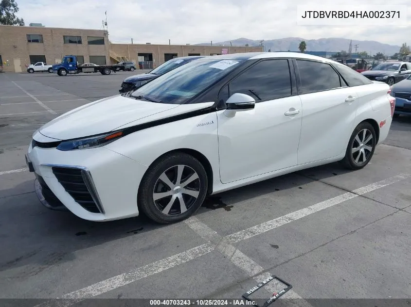 2017 Toyota Mirai VIN: JTDBVRBD4HA002371 Lot: 40703243