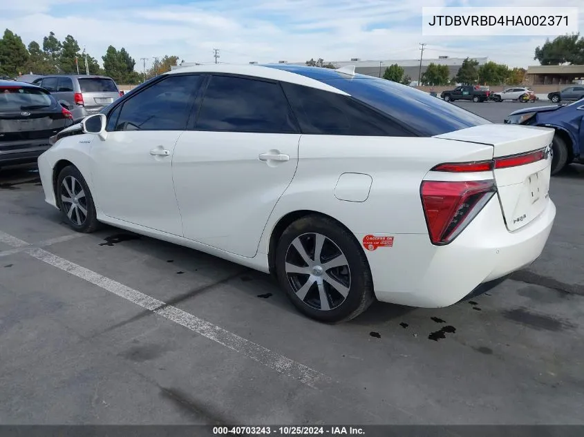 JTDBVRBD4HA002371 2017 Toyota Mirai