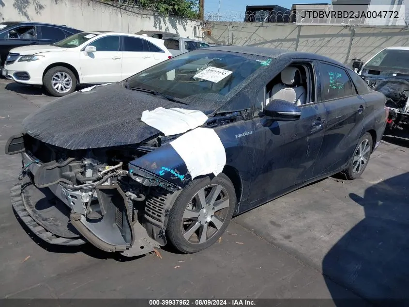 2018 Toyota Mirai VIN: JTDBVRBD2JA004772 Lot: 39937952