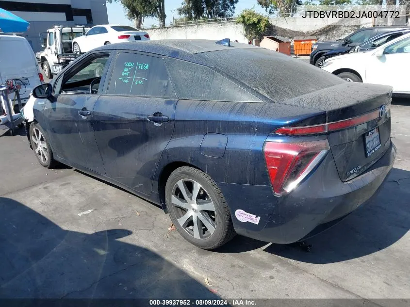 2018 Toyota Mirai VIN: JTDBVRBD2JA004772 Lot: 39937952