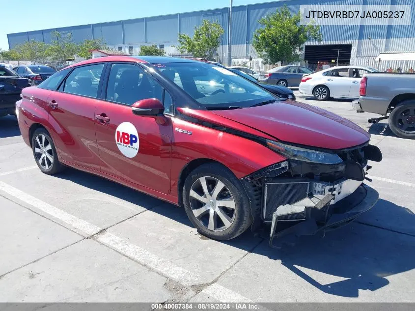 2018 Toyota Mirai VIN: JTDBVRBD7JA005237 Lot: 40087384