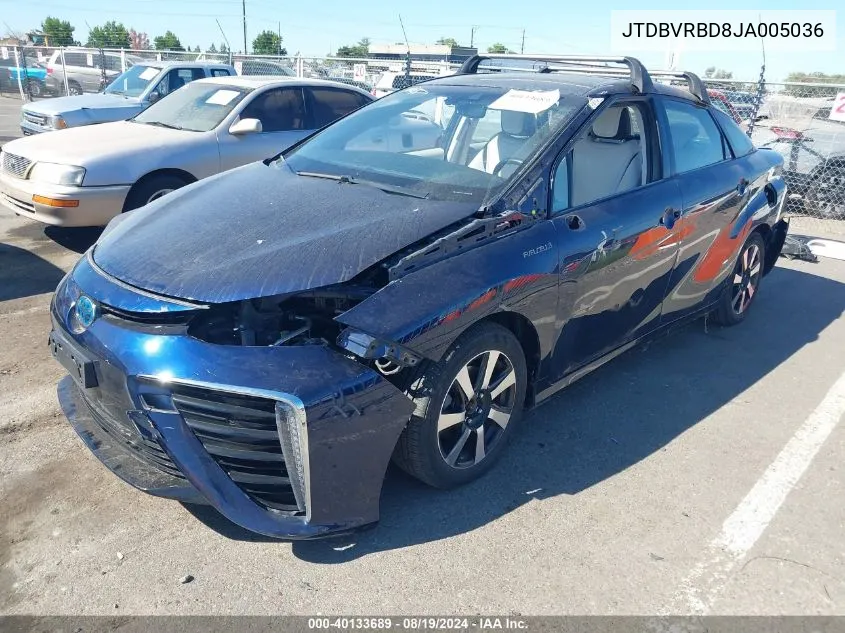 2018 Toyota Mirai VIN: JTDBVRBD8JA005036 Lot: 40133689