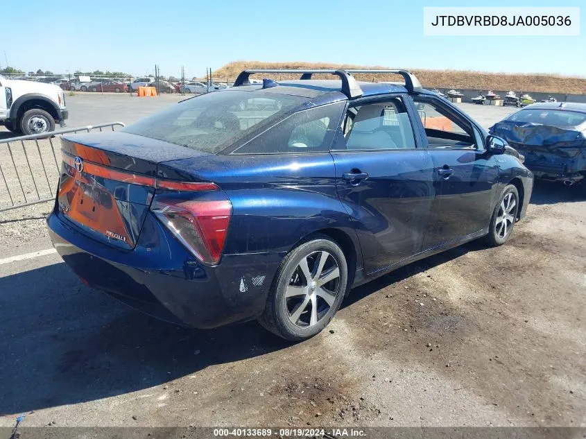 2018 Toyota Mirai VIN: JTDBVRBD8JA005036 Lot: 40133689