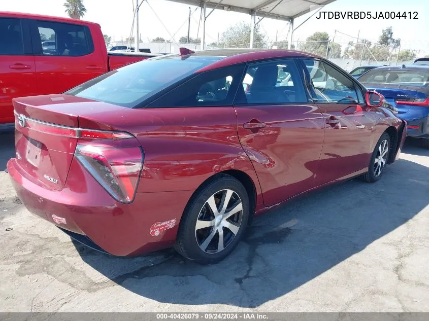 2018 Toyota Mirai VIN: JTDBVRBD5JA004412 Lot: 40426079