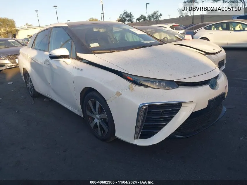 JTDBVRBD2JA005100 2018 Toyota Mirai