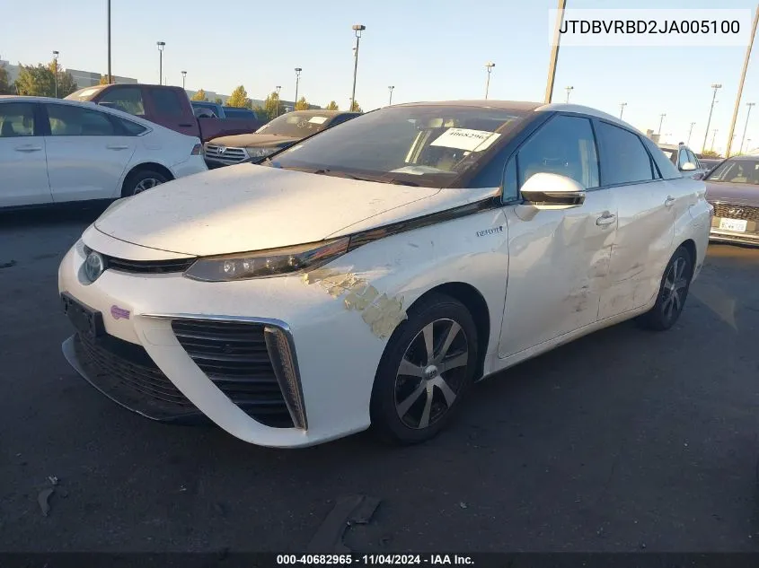 2018 Toyota Mirai VIN: JTDBVRBD2JA005100 Lot: 40682965