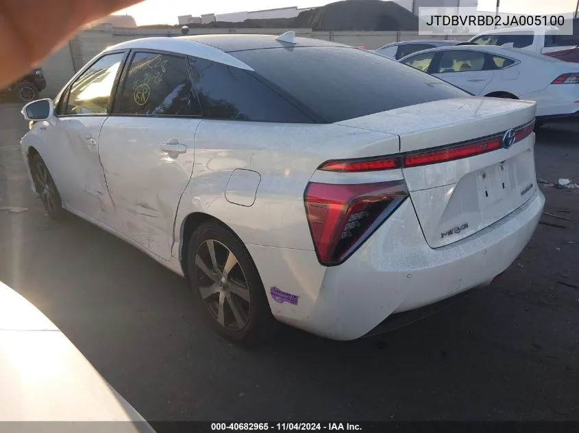 2018 Toyota Mirai VIN: JTDBVRBD2JA005100 Lot: 40682965