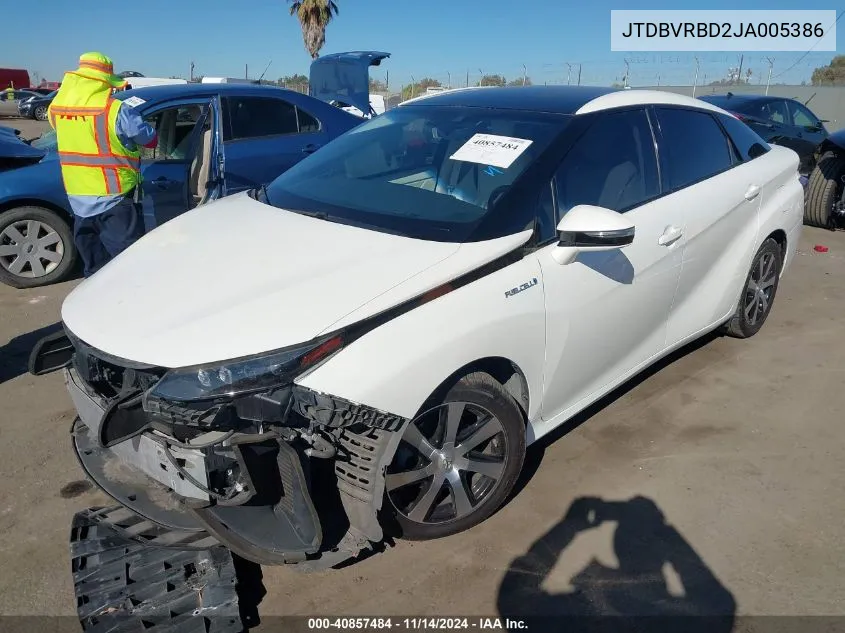 2018 Toyota Mirai VIN: JTDBVRBD2JA005386 Lot: 40857484