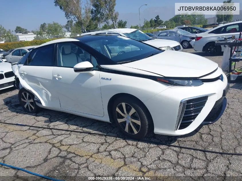 2019 Toyota Mirai VIN: JTDBVRBD8KA006950 Lot: 40438254