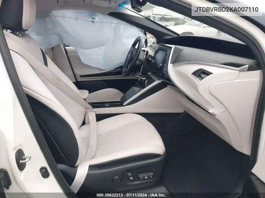 2019 Toyota Mirai VIN: JTDBVRBD2KA007110 Lot: 39832213