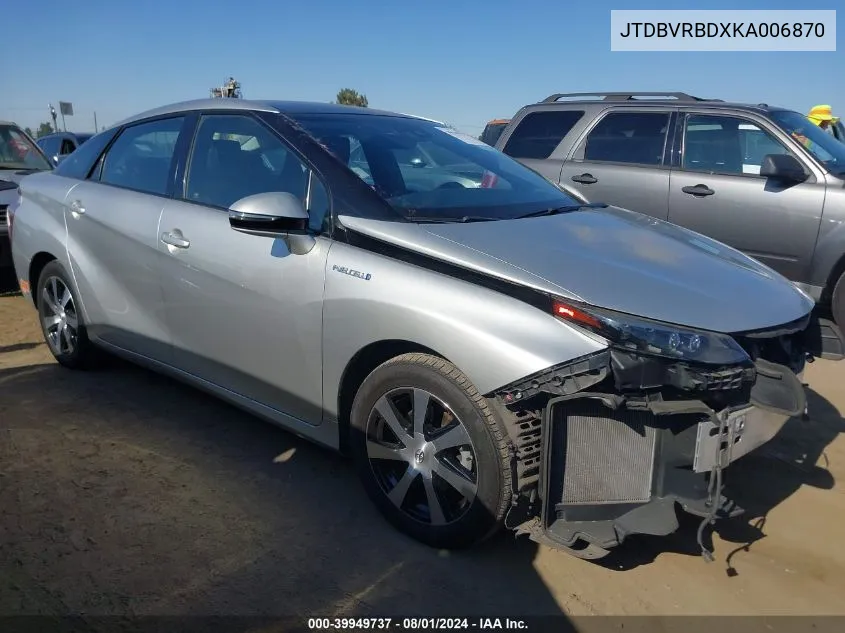 2019 Toyota Mirai VIN: JTDBVRBDXKA006870 Lot: 39949737