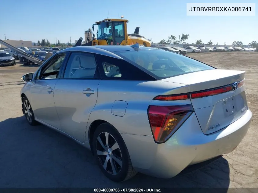 JTDBVRBDXKA006741 2019 Toyota Mirai