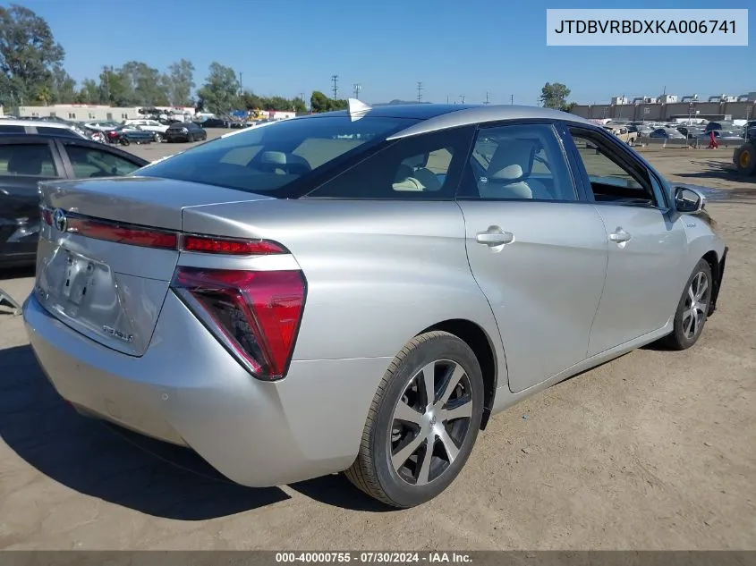 JTDBVRBDXKA006741 2019 Toyota Mirai