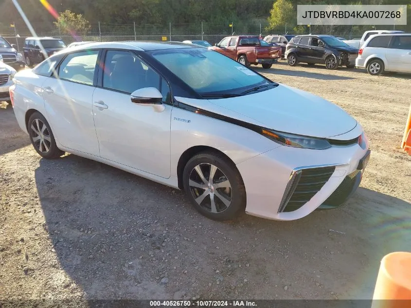 2019 Toyota Mirai VIN: JTDBVRBD4KA007268 Lot: 40526750