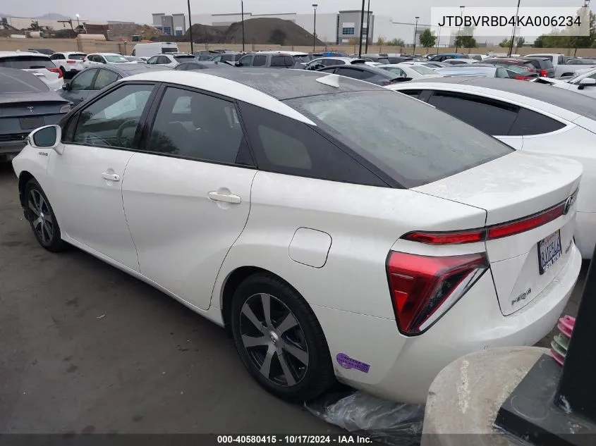 JTDBVRBD4KA006234 2019 Toyota Mirai