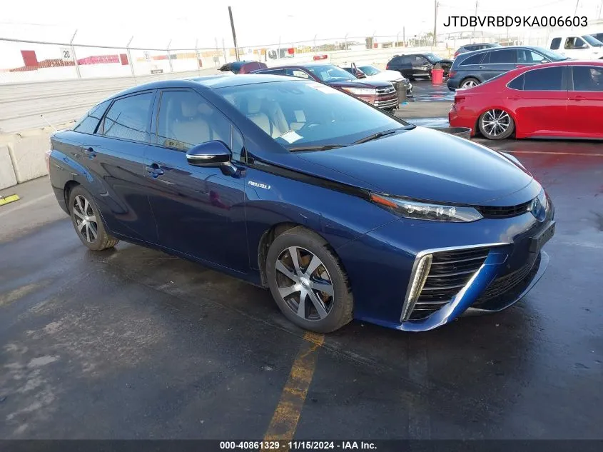 2019 Toyota Mirai VIN: JTDBVRBD9KA006603 Lot: 40861329