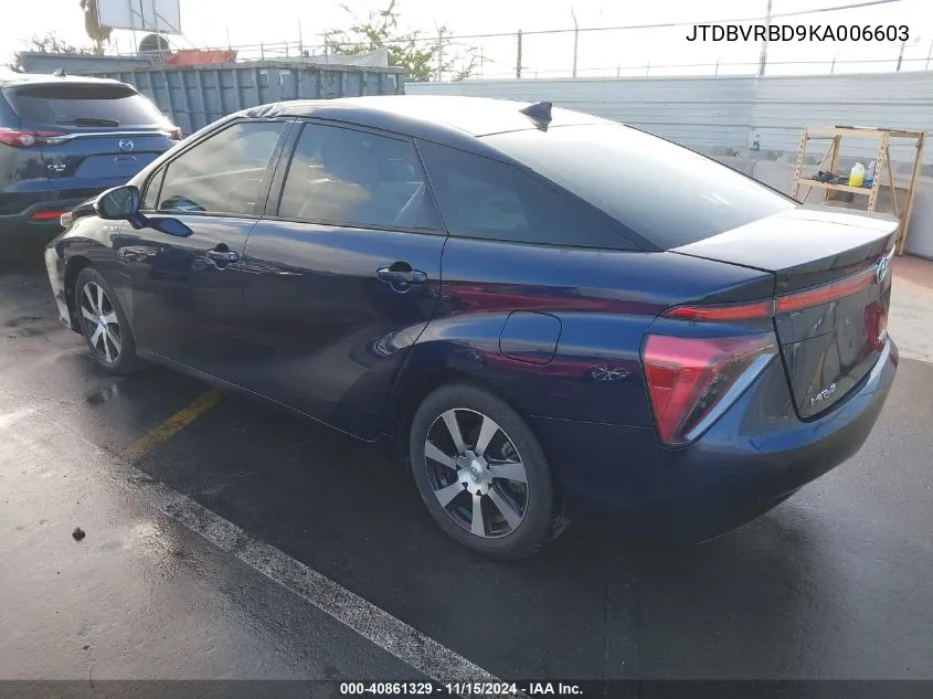 2019 Toyota Mirai VIN: JTDBVRBD9KA006603 Lot: 40861329