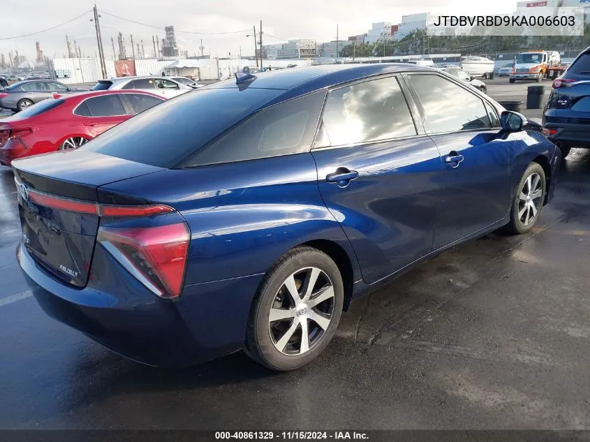 2019 Toyota Mirai VIN: JTDBVRBD9KA006603 Lot: 40861329