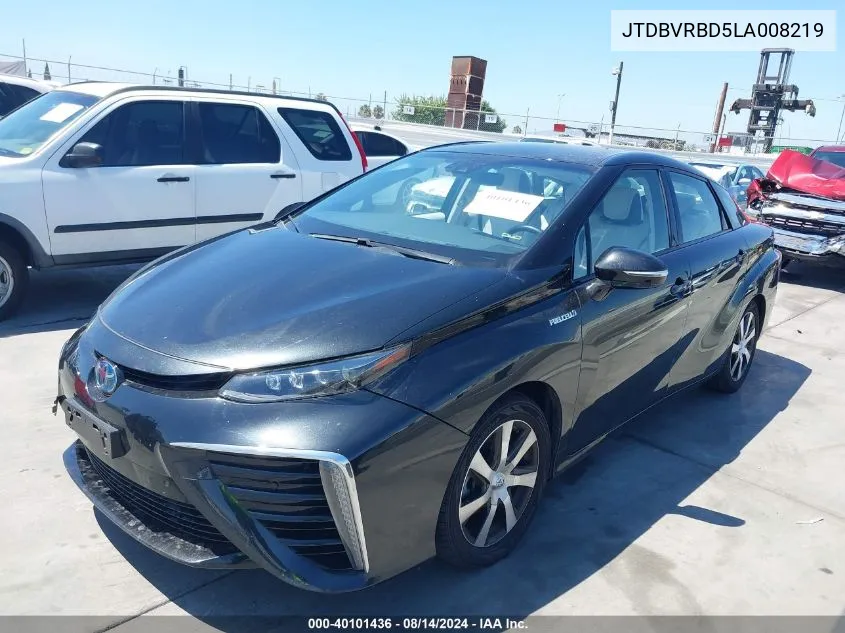 2020 Toyota Mirai VIN: JTDBVRBD5LA008219 Lot: 40101436