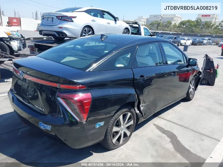 2020 Toyota Mirai VIN: JTDBVRBD5LA008219 Lot: 40101436