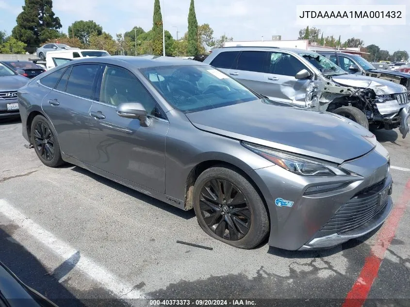 2021 Toyota Mirai Xle VIN: JTDAAAAA1MA001432 Lot: 40373373