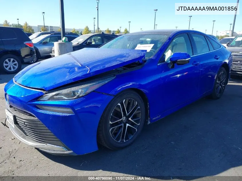 2021 Toyota Mirai Limited VIN: JTDAAAAA9MA001856 Lot: 40798090