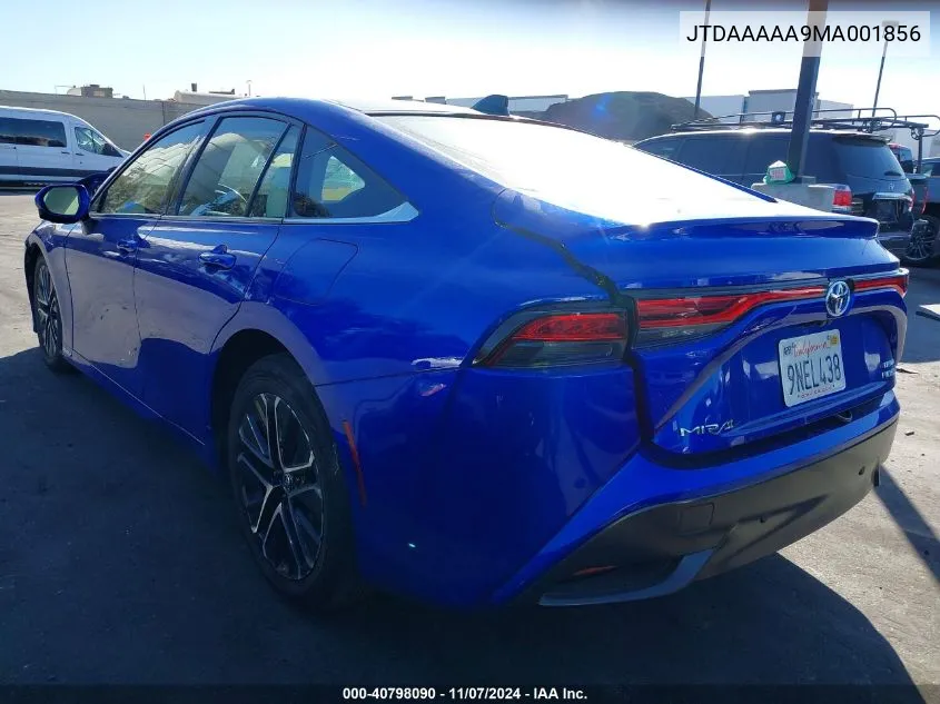 2021 Toyota Mirai Limited VIN: JTDAAAAA9MA001856 Lot: 40798090