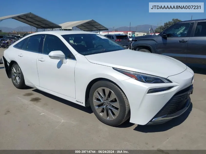 2022 Toyota Mirai Xle VIN: JTDAAAAA8NA007231 Lot: 39714744