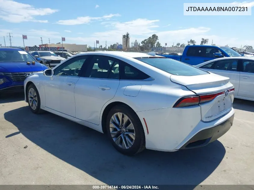 2022 Toyota Mirai Xle VIN: JTDAAAAA8NA007231 Lot: 39714744