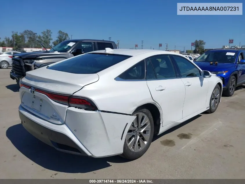 JTDAAAAA8NA007231 2022 Toyota Mirai Xle