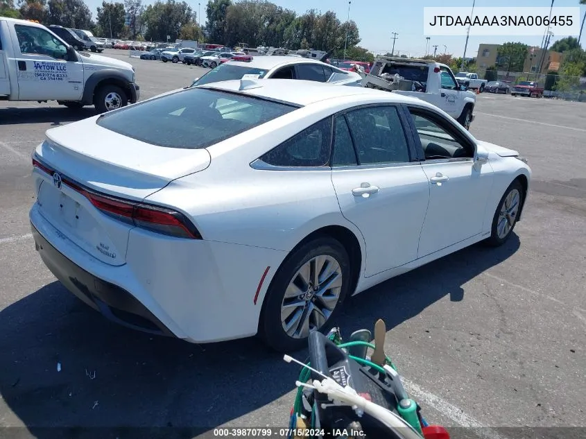 JTDAAAAA3NA006455 2022 Toyota Mirai Xle