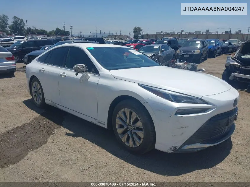 JTDAAAAA8NA004247 2022 Toyota Mirai Xle