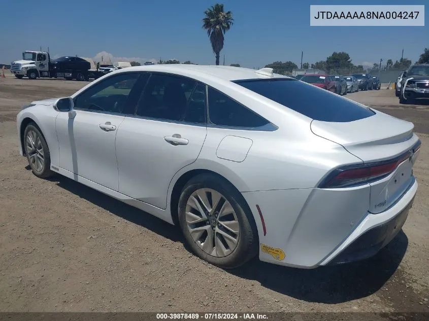 JTDAAAAA8NA004247 2022 Toyota Mirai Xle