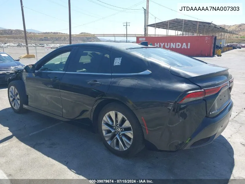 JTDAAAAA7NA007303 2022 Toyota Mirai Xle