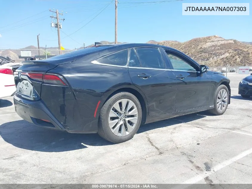 2022 Toyota Mirai Xle VIN: JTDAAAAA7NA007303 Lot: 39879674