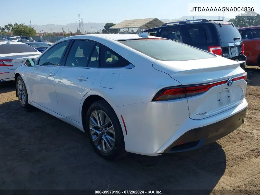 JTDAAAAA5NA004836 2022 Toyota Mirai Xle