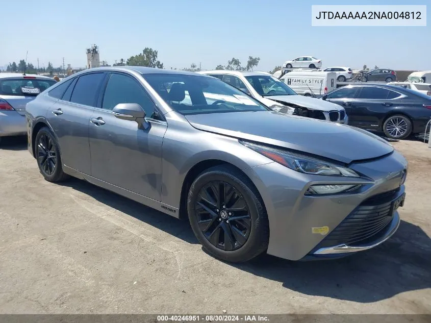 JTDAAAAA2NA004812 2022 Toyota Mirai Xle