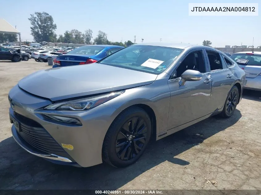 2022 Toyota Mirai Xle VIN: JTDAAAAA2NA004812 Lot: 40246951