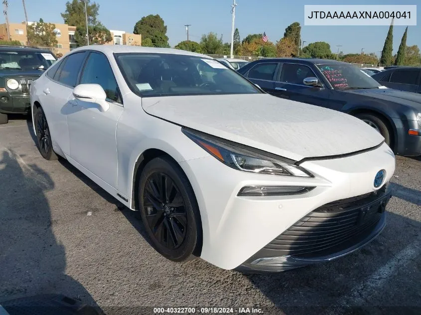 2022 Toyota Mirai Xle VIN: JTDAAAAAXNA004041 Lot: 40322700