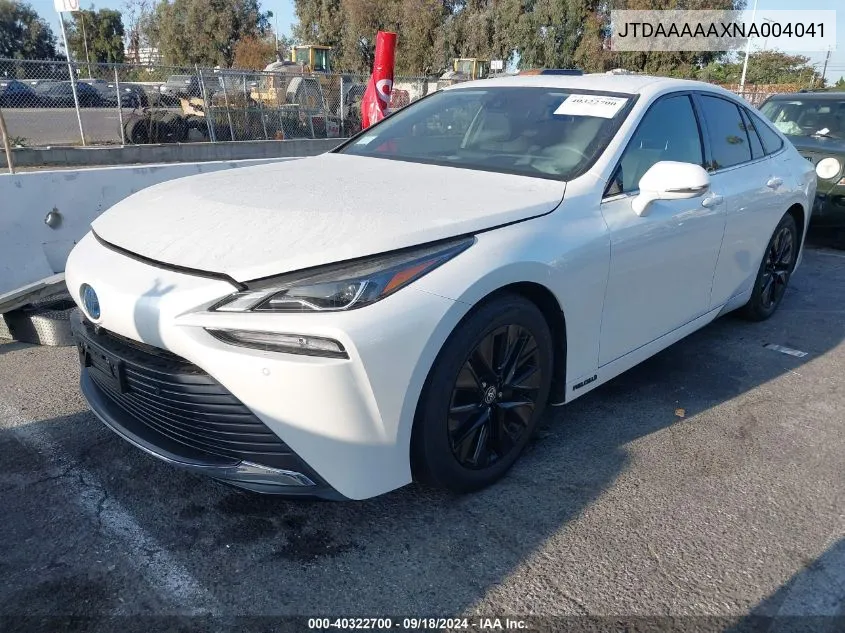 2022 Toyota Mirai Xle VIN: JTDAAAAAXNA004041 Lot: 40322700