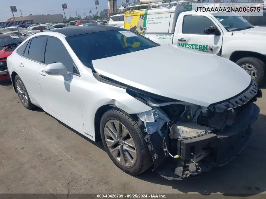 JTDAAAAA2NA006575 2022 Toyota Mirai Xle