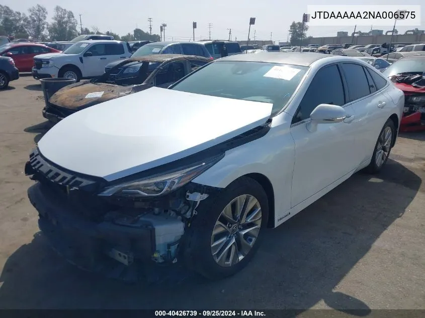 JTDAAAAA2NA006575 2022 Toyota Mirai Xle