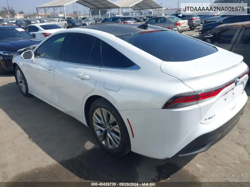 2022 Toyota Mirai Xle VIN: JTDAAAAA2NA006575 Lot: 40426739