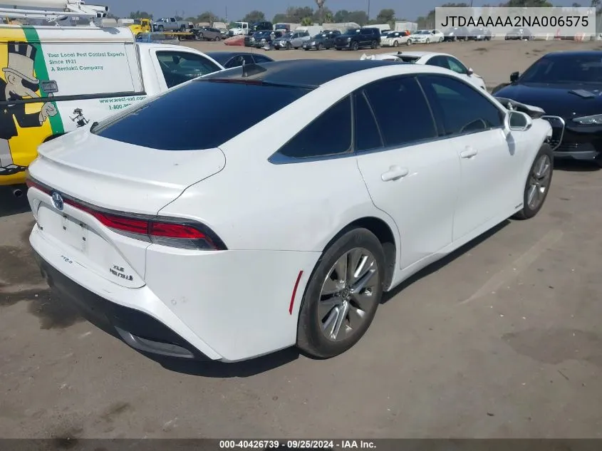 2022 Toyota Mirai Xle VIN: JTDAAAAA2NA006575 Lot: 40426739