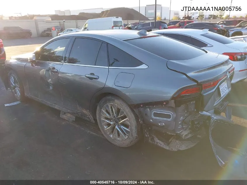 JTDAAAAA1NA005756 2022 Toyota Mirai Le/Xle/Limited