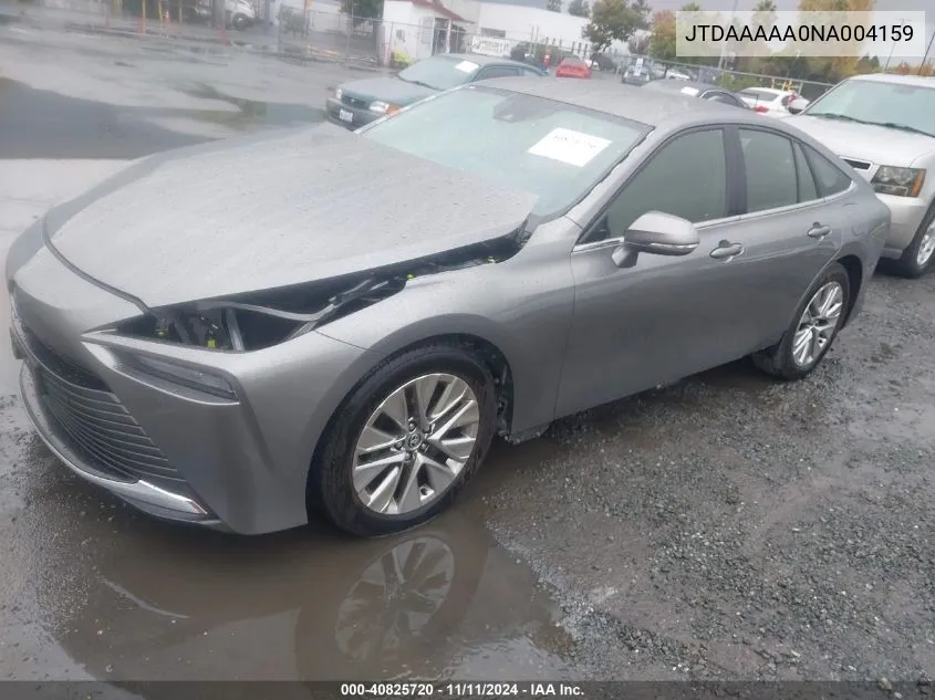 2022 Toyota Mirai Xle VIN: JTDAAAAA0NA004159 Lot: 40825720